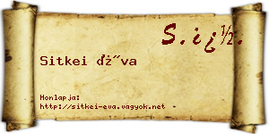 Sitkei Éva névjegykártya